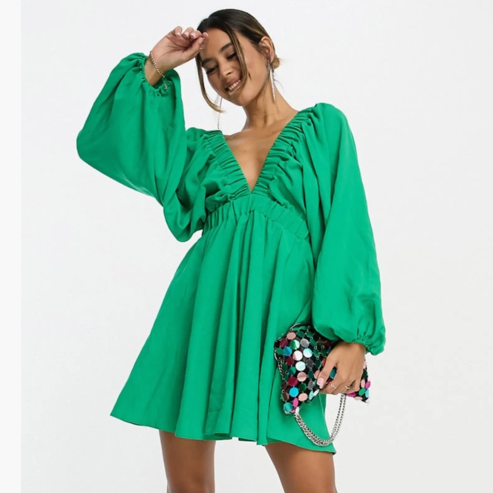 ASOS Design Structured Long Sleeve Minidress